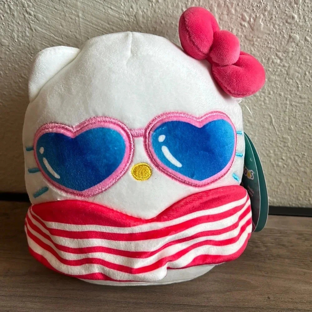 🦖🩷6.5” Squishmallow Sanrio Hello Kitty and Friends. Bathing Suit Summer